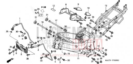 FRAME BODY/OIL COOLER (V/W) CBR1100XXW de 1998